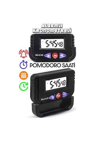 2li Set Şarjlı Masa Lambası + Kronometreli Öğrenci Saati Renk Ayarlı Ders Çalışma Okuma Lambası Q108 Beyaz