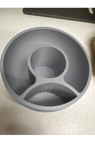 3d Baskı 3lü Sukulent Saksısı Ve Kalemlik Organizer - Dekoratif Masaüstü Bitki Saksısı-gri