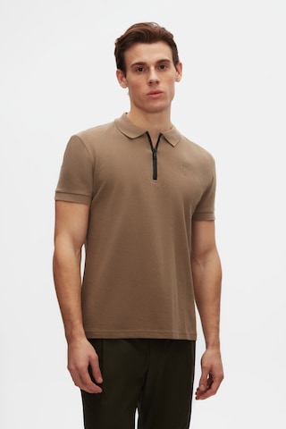 Twn Slim Fit Vizon Pike Dokulu Yarım Fermuarlı Polo Yaka T-shirt 4ec14ortfrplo Vizon
