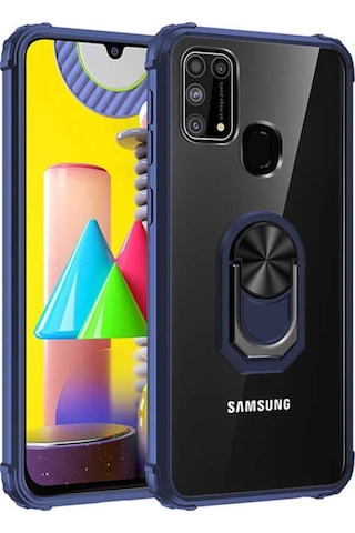 Samsung Uyumlu Galaxy M21 Kilif Standli Yüzüklü Mola Silikon Kapak 466785736