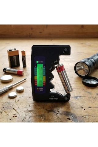 Bay Evrensel Dijital Pil Test Cihazı Aa, Aaa, C, D, N, 9v Ve Düğme Pil Uyumlu Mini Pil Kapasite & Seviye Öl