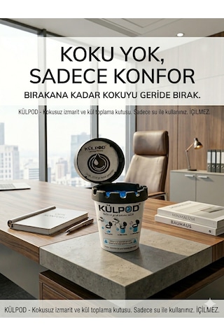 Külpod Kokusuz Kullan At Jel Küllük - Su İle Aktifleşen Kül Ve Koku Emici Kartuşlu Küllük