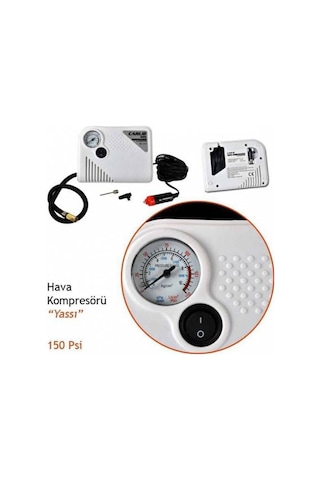 Oto Araç Mini Kompresör Hava Kompresörü 12 V 150 Psı Yassı Lastik Şişirici Taşınabilir