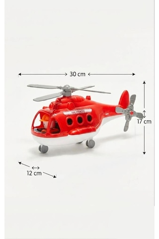 Fileli Figürlü İtfaiye Temalı Helikopter Tekerlekli Döndürülebilir Pervaneli Oyuncak Hava Taşıtı