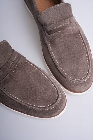 Fame Step Hakiki Deri Erkek Loafer Ayakkabı Süet Günlük Rahat Casual Mokasen Siena Vizon