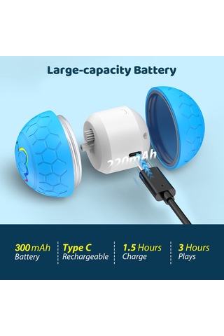 Geekyou Evcil Hayvanlar İçin Akıllı Işıklı Zıplayıcı Top - Sarı, Ip54 Su Geçirmez, 4 Saat Çalışma Süresi, Abs+tpu Malzeme