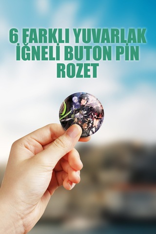 Owari No Seraph Seraph Of The End: Vampire Reign Çanta Süsü Rozet İğneli Buton Rozet Seti 6 Adet Çok Renkli