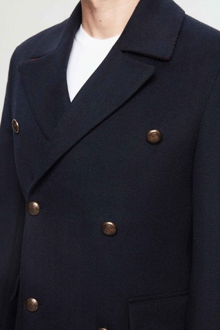 D's Damat Ds Damat Regular Fit Lacivert Balıksırtı Palto 3hf0877300021 Lacivert