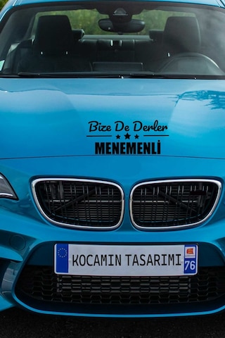 İzmir Menemen Otomobil Stickerı İzmir Bize De Derler Menemenli 40x15 Cm Araba Yazısı 40 CM - Siyah