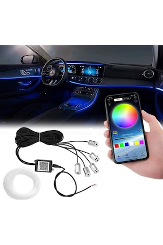 Araç Içi Atmosfer Ambiyans Led Neon Rgb App Kontrollü 5 Parça (505196319)