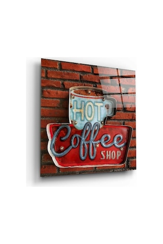 Hot Coffee Cam Tablo Hediyelik, Dekoratif, Ofis, Mutfak