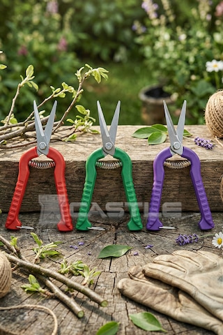Castle Cst-8x Bağ Bahçe Bitki Çiçek Gül Üzüm Narenciye Budama Makası Set 3 Adet