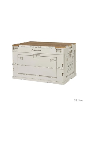 Naturehike Ling Yue L Kapaklı Katlanır Saklama Kutusu Seyahat Organizatörü Light Beige Gray - 23 Lt Beyaz