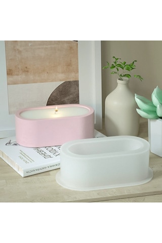 Silikon Kalıp Taş Tozu İthal Dekoratif Küçük Sandal Saksı Mumluk Kalıbı Epoksi Reçine Hb80-0160