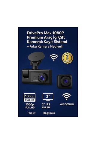 Bay Lcd Ekranlı 1080p 3 Kameralı Araç İçi Kamera Geri Görüş Destekli Gece Görüşlü G Sensörlü Najmaddin 49515981