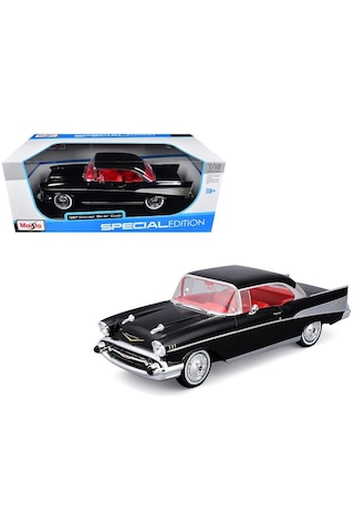1:18 Ölçek Maisto 1957 Chevrolet Bel Air Coupe Diecast Metal Minyatür Model Araba 25cm