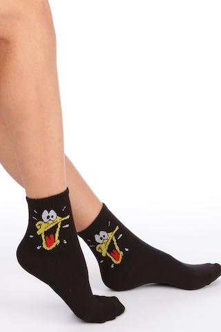 Esinti Daffy Duck Temalı Çorap - Siyah