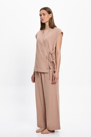 Toosalty Kadın Bej Kısa Kollu %100 Cotton Kruvaze Top 25pl16st Bej