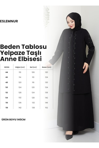 Eslemnur Yelpaze Taşlı Büyük Beden Anne Elbisesi Kahverengi