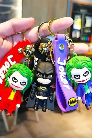 Joker Kırmızı Figürü Anahtarlık Aksesuar Çanta Süsü Silikon 3d Aksiyon Figürü