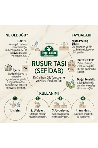 Orijinal Mühürlü Ruşur Taşı Sefidab 12 Adet Doğal Peeling