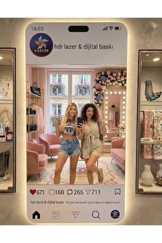 Kişiye - Firmaya Özel Instagram Ayna Düz Ayna