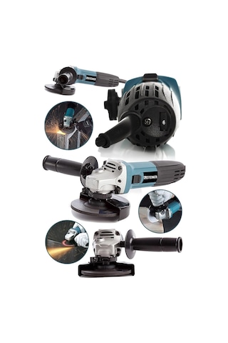 Germany Technology 2600 W Professional 6 Kademe Devir Ayarlı Avuç Içi Taşlama Makinesi 125mm
