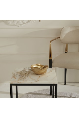 Karaca Home New Year Yılbaşı Lana Dekoratif Orta Kase Gold 14,3 X14,8 X 6,5 Cm