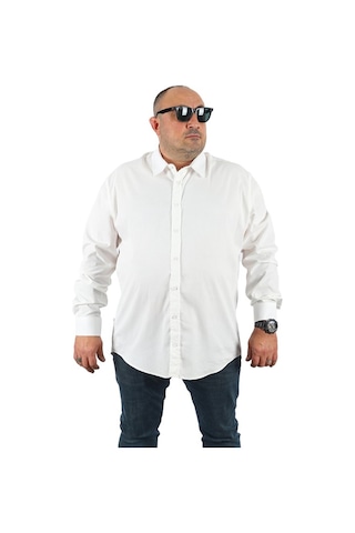 Starbattal Büyük Beden Erkek Gömlek Punteado 23355 BEYAZ