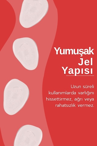 Dopar Topuklu Ayakkabı Kaydırmaz Silikon Jel Ön Ayak Yastığı Şeffaf Tabanlık