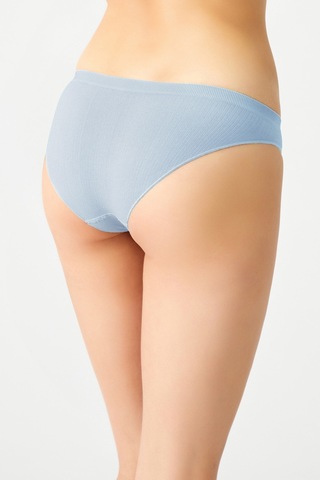Los Ojos Mavi Fitilli Seamless Klasik Külot Ribbed Classic Mavi