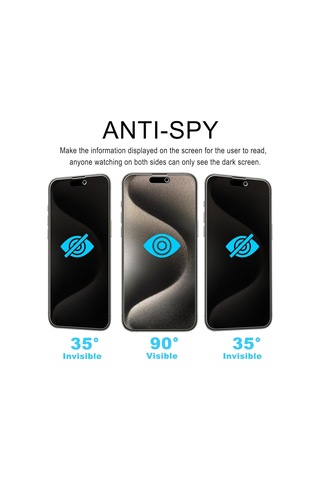 Apple Uyumlu   iPhone 16 Pro Max İle Hayalet Gizlilik Filtreli Privacy 9h Cam Ekran Koruyucu
