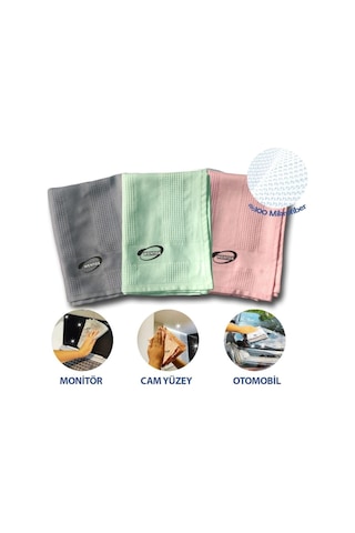 Go İthalat İz Bırakmayan Mikrofiber Temizlik Bezi 3&amp Apos Lü Set Cam Ve Ayna Silme Toz Alma Temiz Belirtilmemiş