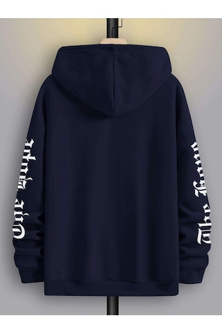 Startmore Lacivert Unisex Kadın/erkek The Hope Renkli Baskılı Oversize Kapüşonlu