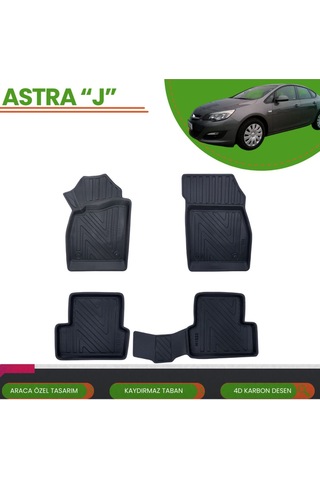 Opel Astra "j" Sd 2012+ Araca Özel 4d Havuzlu Paspas Takımı Karbon