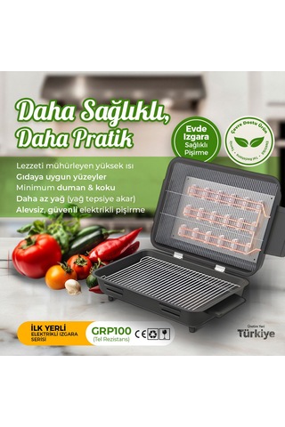 Avrasya Grill Elektrikli Izgara Full Emaye