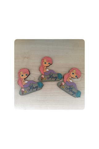 Deniz Kızı Figürlü Ahşap Magnet 10 Adet Çok Renkli
