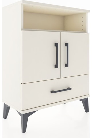 Arges Komodin 3 Raflı Tek Çekmeceli 2 Kapaklı 60x30x80 Aytaşı-aytaşı Aytası