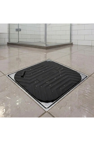 Buffer Siyah Kare Evye Gider Koku Önleyici Silikon Mat Lavabo Süzgeç Ve Haşere Engelleyici