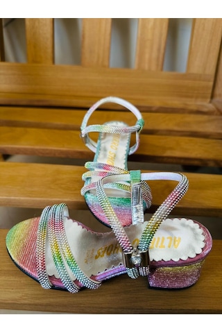 Gala Taş İşlemeli Çocuk Topuklu Ayk. Çok Renkli