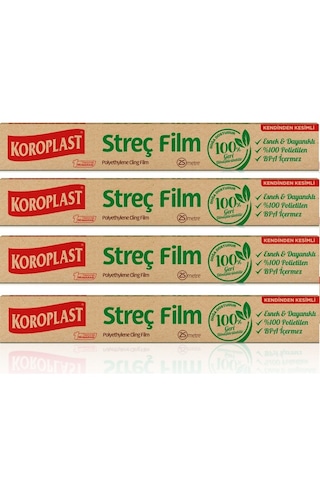 Koroplast Doğal Streç Film 25 Mt X 4 Paket