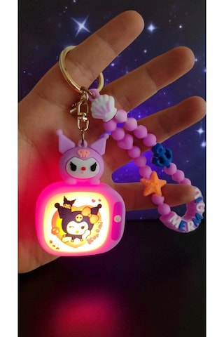 Kuromi Tv Ekran Işıklı Silikon Kayış Çanta Aksesuar Ve Anahtarlık Kayış Hariç Boyut 7cm 5cm