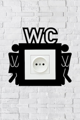 Tuvalet Wc Tasarım Priz Çerçevesi İç Ölçü 8,4x8,4 Cm Dekoratif Priz - Anahtar Çerçevesi - Lavabo
