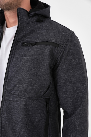 Camp Scoutland Camp456 Outdoor Softshell Su Ve Rüzgara Dayanıklı içi Polar Seyyar Kapüşonlu Erkek Antrasit Taktik Mont