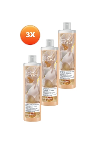 Avon Senses Simply Luxurious Beyaz Şeftali ve Vanilya Kokulu Krem Duş Jeli 3 x 500 ML