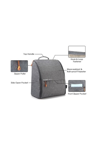 Novahub Moveevo İnsular Unisex Polyester Ebeveyn Çantası - 4 Parça Aksesuar - Gri Gri