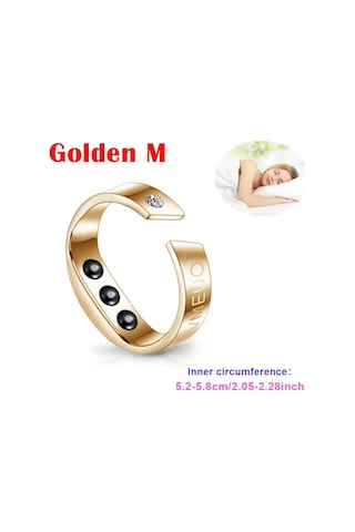 Altın M Horlama Önleyici Yüzük - Altın Kaplama, 3 Anti-horlama Boncuğu İle Rahat Akupresür Cihazı, Nefes Alma Ve Uyku Desteği İçin, 4 Boyutta Mevcut