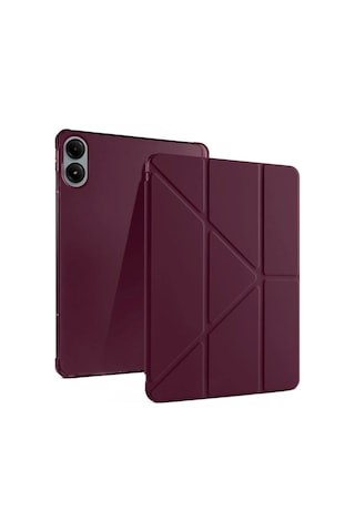Redmi Pad Pro 12.1 Kılıf Kalemlikli Mars Tablet Kılıfı - Mürdüm Arka Kapak