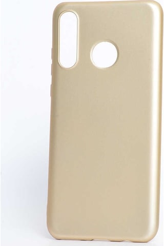 Noktaks - Huawei Uyumlu Huawei P30 Lite - Kılıf Mat Renkli Esnek Premier Silikon Kapak - Gold