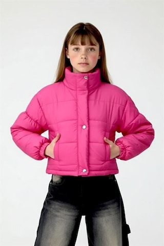 Veraura Lifestyle Kız Çocuk Pembe Çıtçıtlı Fermuarlı Şişme Mont